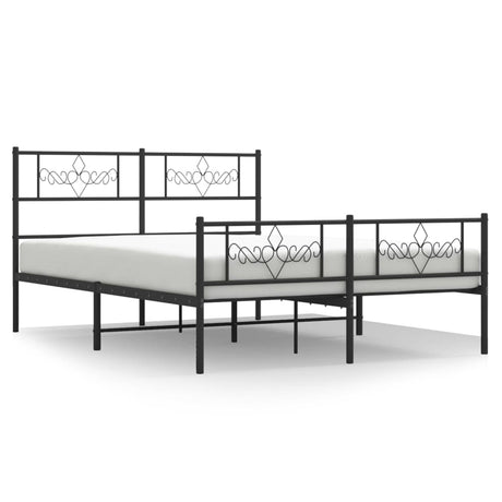 Vidaxl bedframe met hoofd- en voeteneinde metaal zwart 120x190 cm