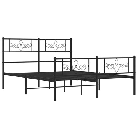 Vidaxl bedframe met hoofd- en voeteneinde metaal zwart 140x200 cm