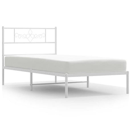 Vidaxl bedframe met hoofdbord metaal wit 100x200 cm