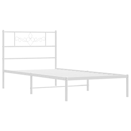 Vidaxl bedframe met hoofdbord metaal wit 100x200 cm