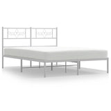 Vidaxl bedframe met hoofdbord metaal wit 120x190 cm