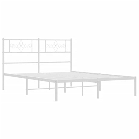 Vidaxl bedframe met hoofdbord metaal wit 140x190 cm