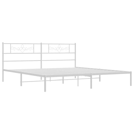 Vidaxl bedframe met hoofdbord metaal wit 193x203 cm