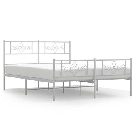 Vidaxl bedframe met hoofd- en voeteneinde metaal wit 120x200 cm