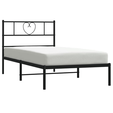 Vidaxl bedframe met hoofdbord metaal zwart 80x200 cm
