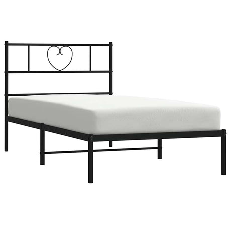 Vidaxl bedframe met hoofdbord metaal zwart 100x190 cm