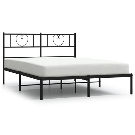 Vidaxl bedframe met hoofdbord metaal zwart 120x200 cm