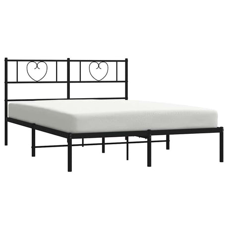 Vidaxl bedframe met hoofdbord metaal zwart 150x200 cm