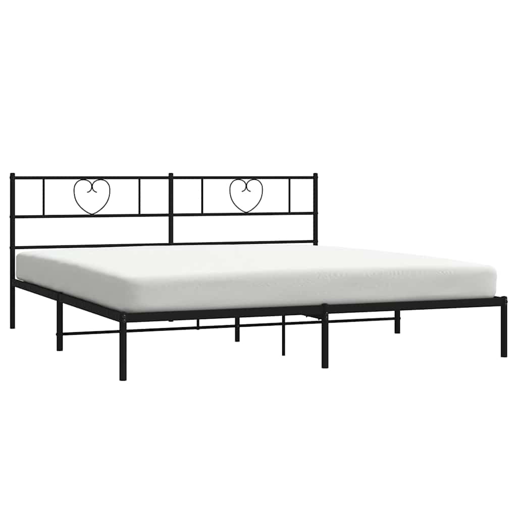 Vidaxl bedframe met hoofdbord metaal zwart 183x213 cm