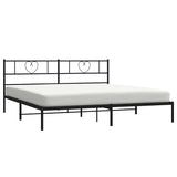 Vidaxl bedframe met hoofdbord metaal zwart 183x213 cm