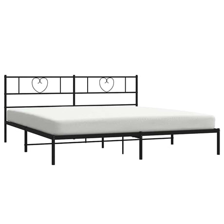 Vidaxl bedframe met hoofdbord metaal zwart 183x213 cm