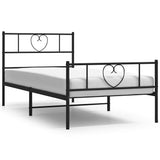 Vidaxl bedframe met hoofd- en voeteneinde metaal zwart 100x200 cm