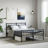 Vidaxl bedframe met voetbord zonder matras metaal zwart 160x200 cm