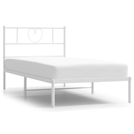 Vidaxl bedframe met hoofdbord metaal wit 80x200 cm