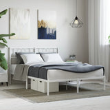 Vidaxl bedframe met hoofdbord metaal wit 160x200 cm