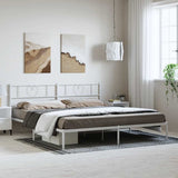 Vidaxl bedframe met hoofdbord metaal wit 183x213 cm