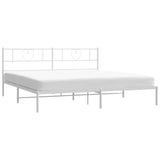 Vidaxl bedframe met hoofdbord metaal wit 193x203 cm