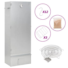 Vidaxl bbq-rookoven met koude rookgenerator gegalvaniseerd staal