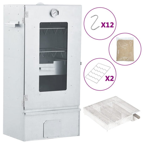 VidaXL BBQ Smoker mit Kaltrauchgenerator aus verzinktem Stahl