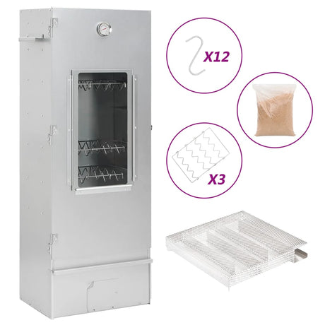 VidaXL BBQ Smoker mit Kaltrauchgenerator aus verzinktem Stahl