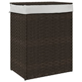 Vidaxl Waschkorb mit Deckel 46x33x60 cm Poly Rattan Dunkelbraun
