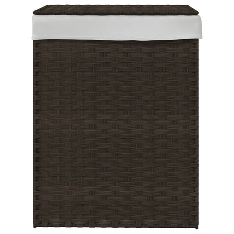 Vidaxl Waschkorb mit Deckel 46x33x60 cm Poly Rattan Dunkelbraun