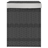 Vidaxl -Waschkorb mit Deckel 46x33x60 cm Poly Rattan Grey