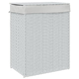 Vidaxl Waschkorb mit Deckel 46x33x60 cm Poly Rattan Weiß
