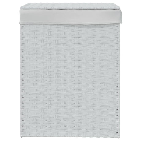 Vidaxl Waschkorb mit Deckel 46x33x60 cm Poly Rattan Weiß
