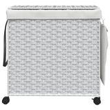 Vidaxl Waschkorb auf Rädern 60x35x60,5 cm Rattan Weiß
