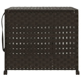 Vidaxl Waschkorb auf Rädern 66x35x60 cm Rattan dunkelbraun