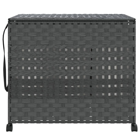 Vidaxl Waschkorb auf Rädern 66x35x60 cm Rattan Grey