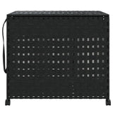 Vidaxl Waschkorb auf Rädern 66x35x60 cm Rattan Schwarz