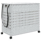 Vidaxl Waschkorb auf Rädern 66x35x60 cm Rattan Weiß