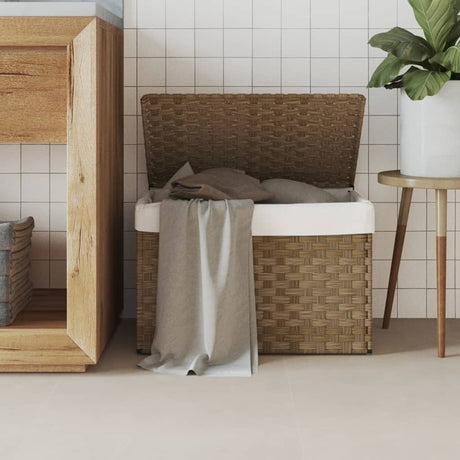 Vidaxl -Waschkorb mit Deckel 55,5 x 35 x 34 cm Poly Rattan
