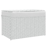 Vidaxl Waschkorb mit Deckel 55,5 x 35 x 34 cm Poly Rattan Weiß
