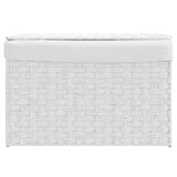 Vidaxl Waschkorb mit Deckel 55,5 x 35 x 34 cm Poly Rattan Weiß
