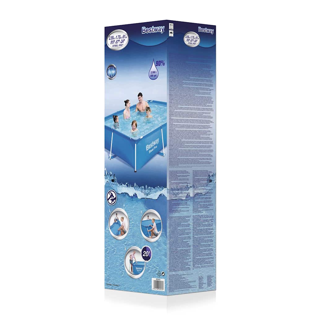 Bestway Steel Pro-Schwimmbecken mit Stahlrahmen 259 x 170 x 61 cm 56403