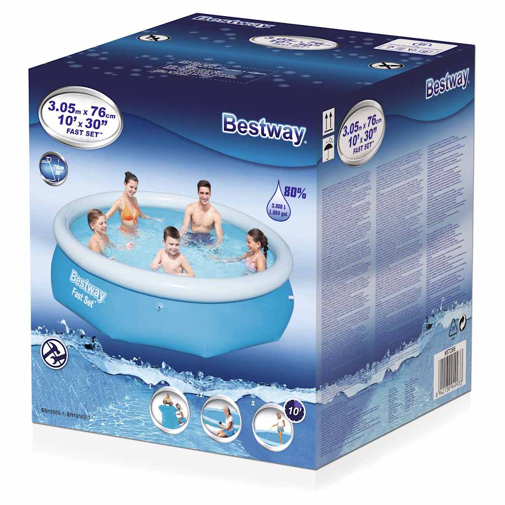 Bestway Fast Set Schwimmbad aufblasbar rund 305x76 cm 57266