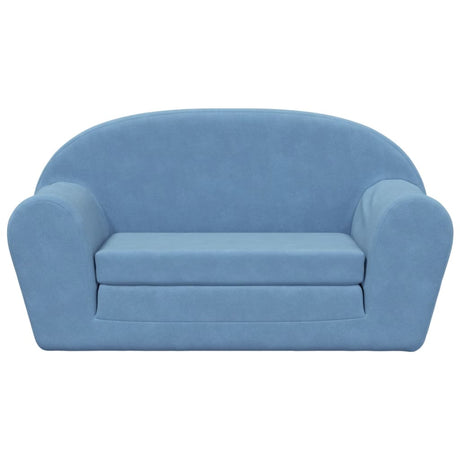 Vidaxl kinderslaapbank 2-zits zacht pluche blauw