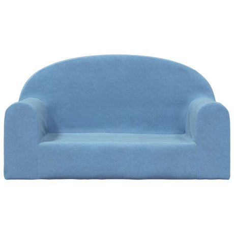 Vidaxl kinderbank 2-zits zacht pluche blauw