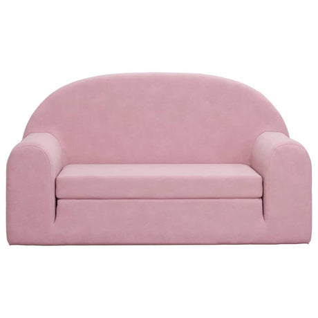 Vidaxl kinderslaapbank 2-zits zacht pluche roze