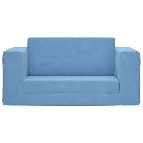 Vidaxl kinderslaapbank 2-zits zacht pluche blauw