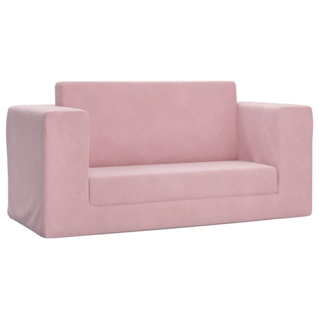 Vidaxl kinderslaapbank 2-zits zacht pluche roze