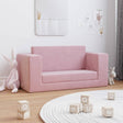 Vidaxl kinderslaapbank 2-zits zacht pluche roze