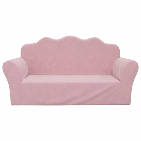 Vidaxl kinderbank 2-zits roze zacht pluche