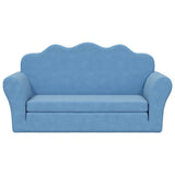 Vidaxl kinderslaapbank 2-zits zacht pluche blauw