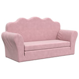 Vidaxl kinderslaapbank 2-zits zacht pluche roze
