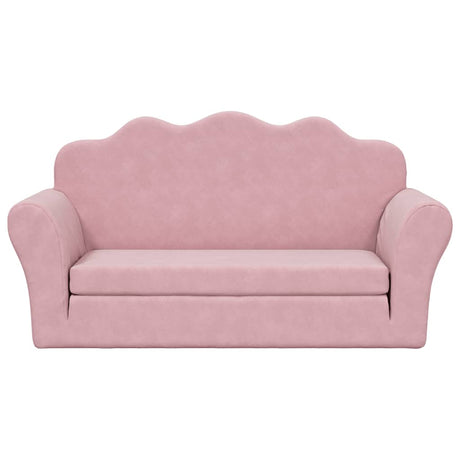 Vidaxl kinderslaapbank 2-zits zacht pluche roze