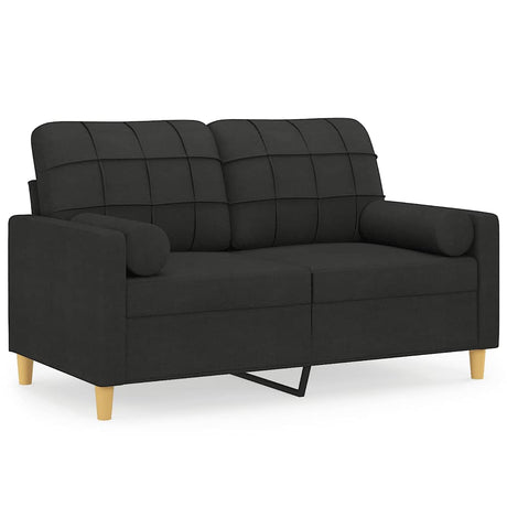 Vidaxl tweezitsbank met sierkussens 120 cm stof zwart